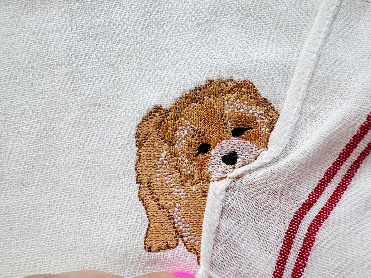 Cute Playing Little Chow Chow Puppy Dog Mama kitchen dish towel pet animal kids machine embroidery designs ITH project simply in the hoop