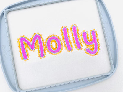Lace Edge FONT Fill Stitch Bubbly Alphabet Monogram girly fancy font machine embroidery designs