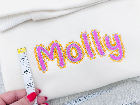 Lace Edge FONT Fill Stitch Bubbly Alphabet Monogram girly fancy font machine embroidery designs