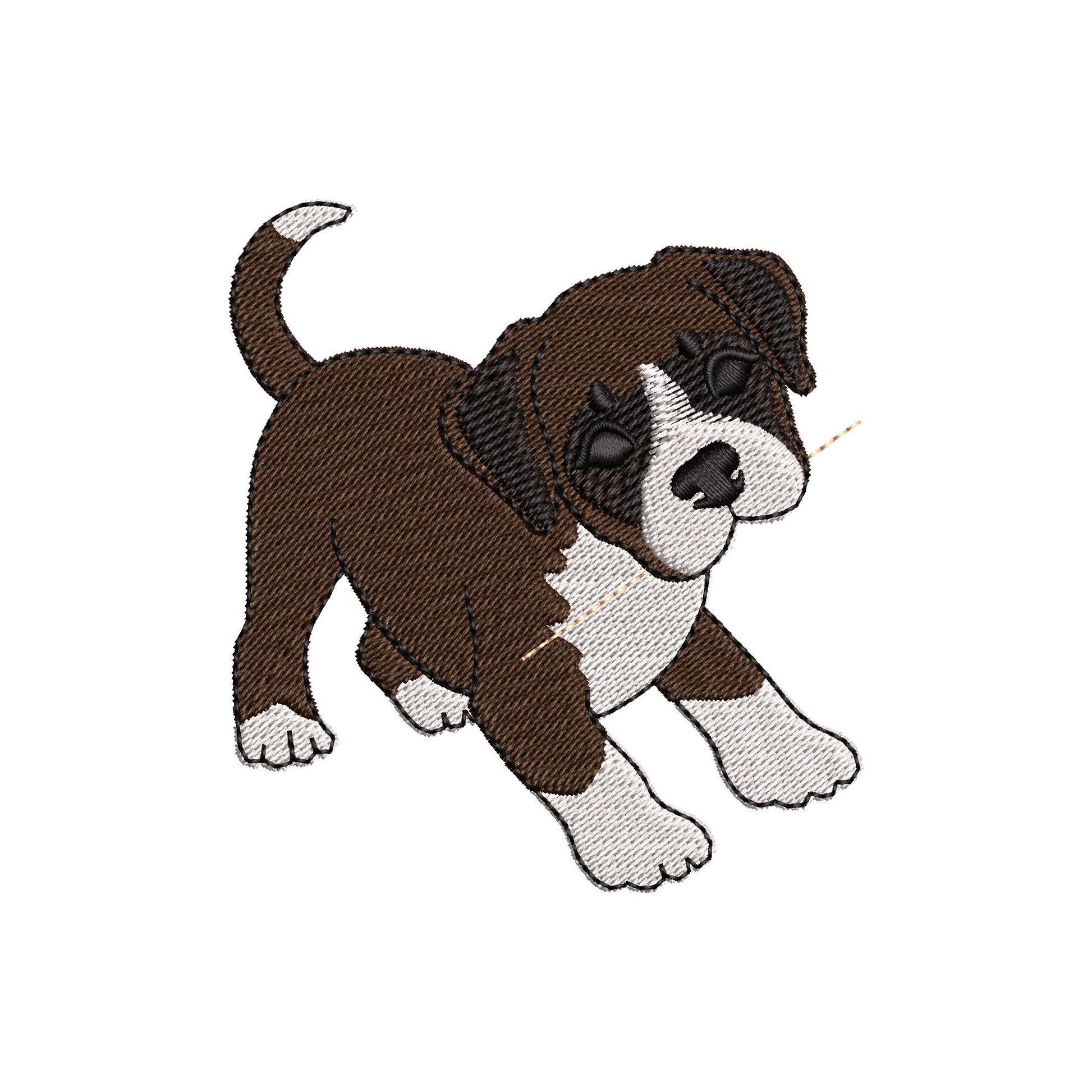 Cute Playing Boxer Puppy Dog Mama kitchen dish towel pet animal kids machine embroidery designs ITH