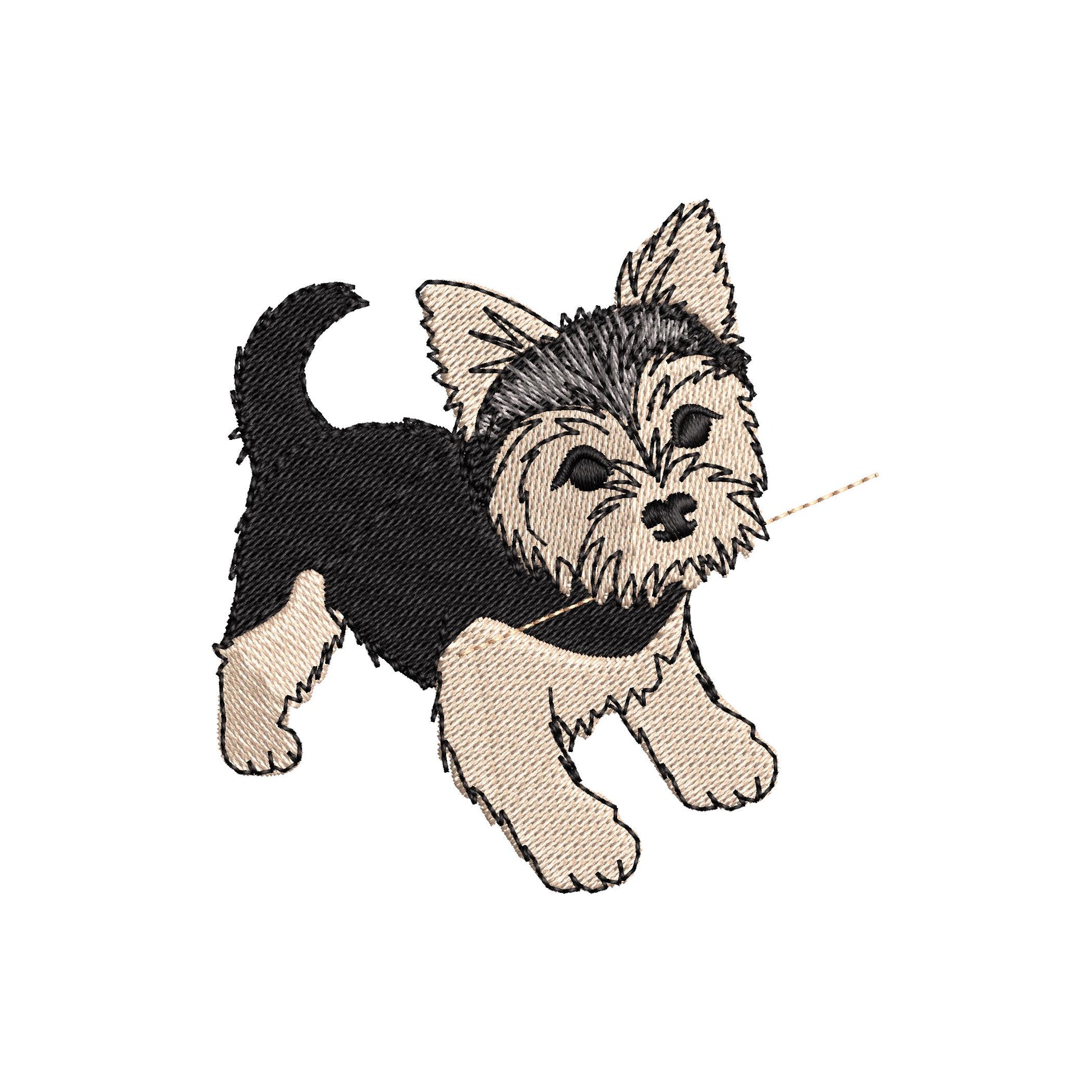 Cute Playing Little Yorkie Puppy Dog Mama kitchen dish towel pet animal kids machine embroidery designs ITH