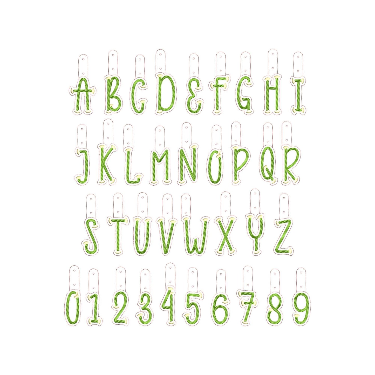 Twisty Rope with fringed Tassel Eyelet and Key Fob Snap Tab Monogram in the hoop ITH keychain machine embroidery designs