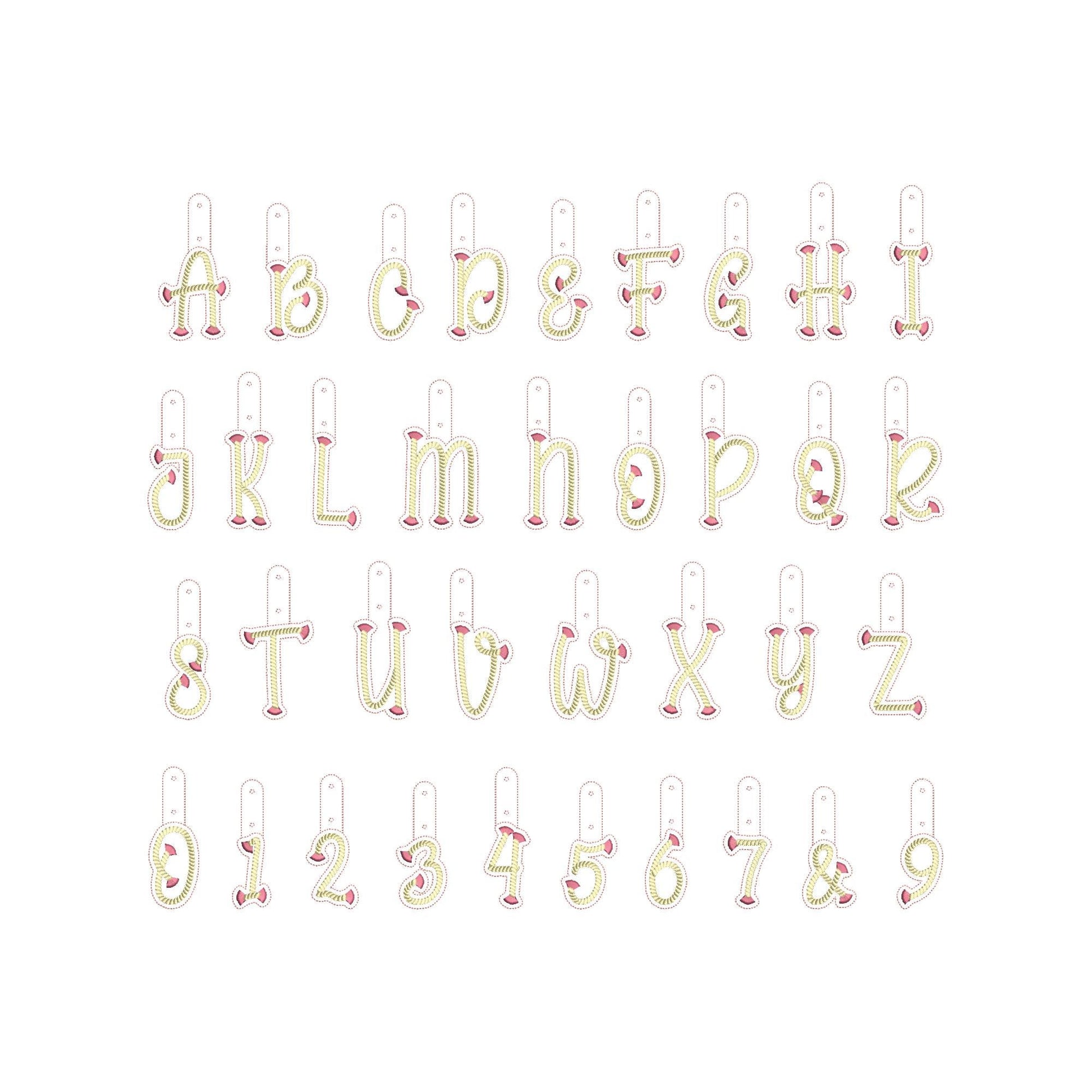 Fringe Rope Tassel Eyelet and Key Fob Snap Tab Monogram in the hoop ITH keychain machine embroidery designs