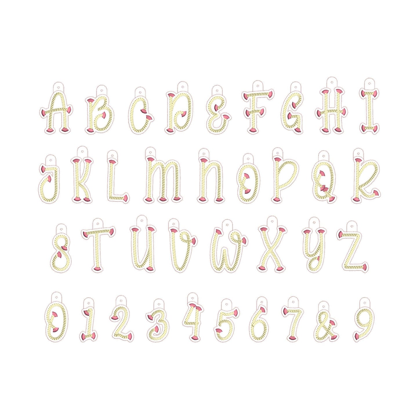 Fringe Rope Tassel Eyelet and Key Fob Snap Tab Monogram in the hoop ITH keychain machine embroidery designs