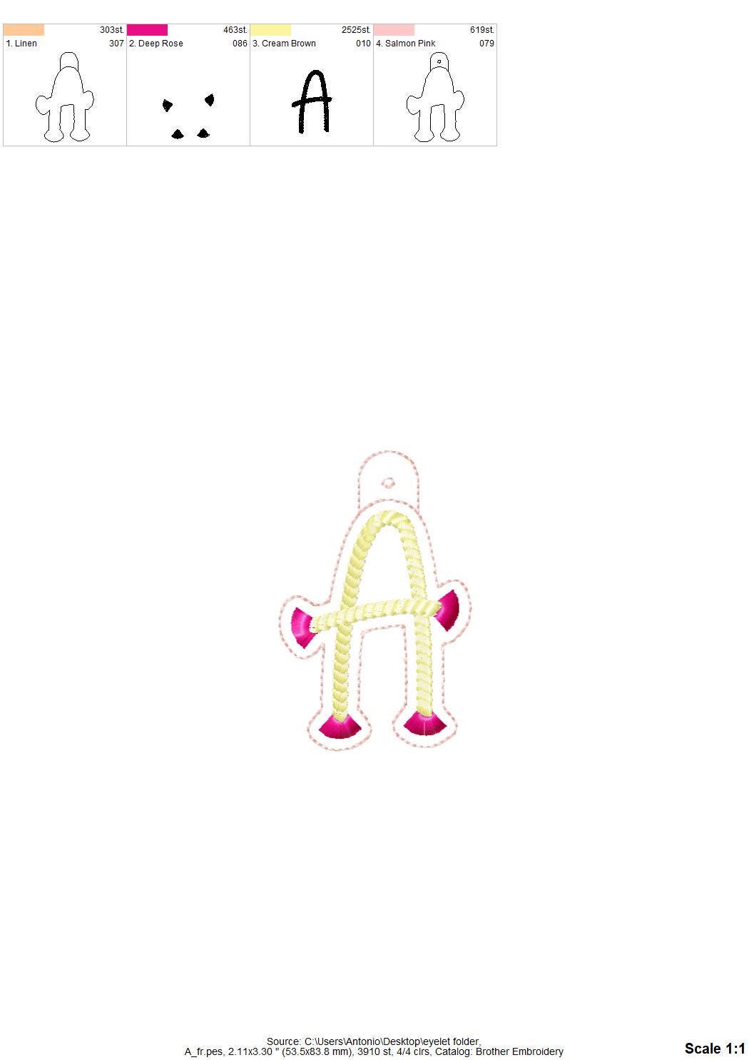 Fringe Rope Tassel Eyelet and Key Fob Snap Tab Monogram in the hoop ITH keychain machine embroidery designs