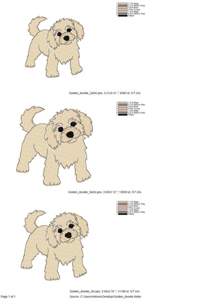Playing Little Golden Doodle Puppy Dog Mama kitchen dish towel animal kids machine embroidery designs ITH