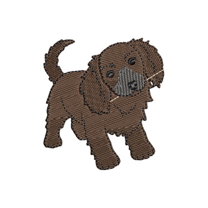 Playing long haired Dachshund Puppy Dog kitchen dish towel animal machine embroidery designs ITH