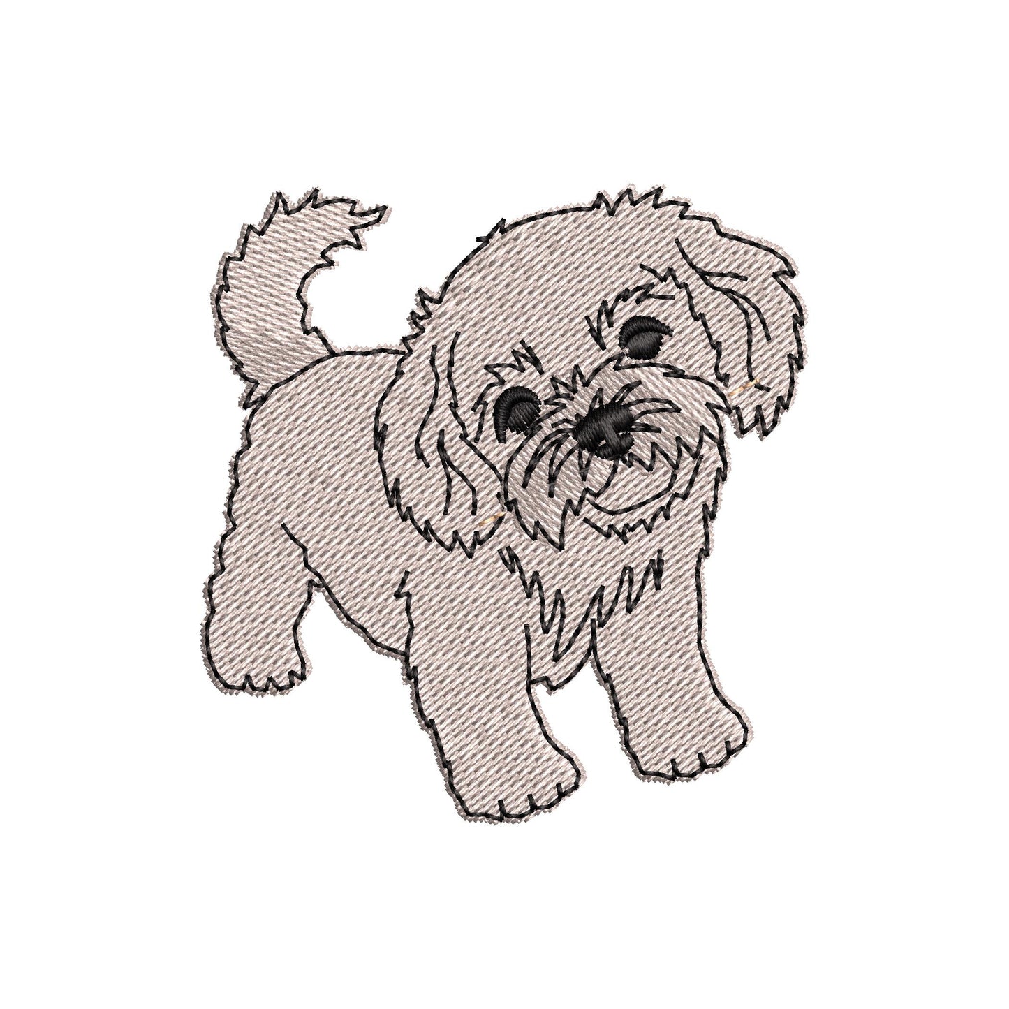 Playing Little Maltipoo Puppy Dog Mama kitchen dish towel animal pet thief machine embroidery designs ITH