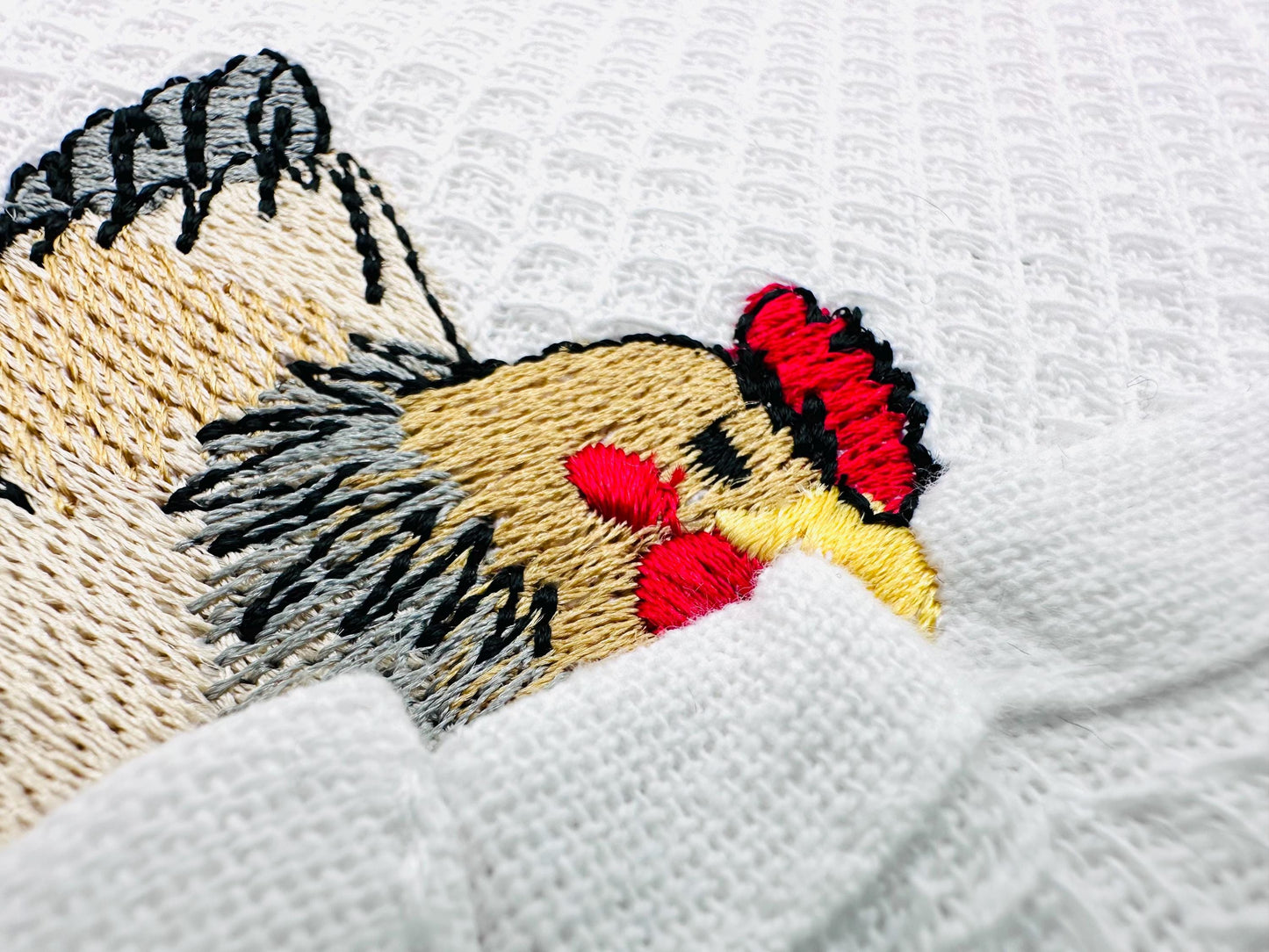 Cute Playing Chicken Animal Thief kitchen dish towel Farm bird Chicken Mama machine embroidery designs ITH