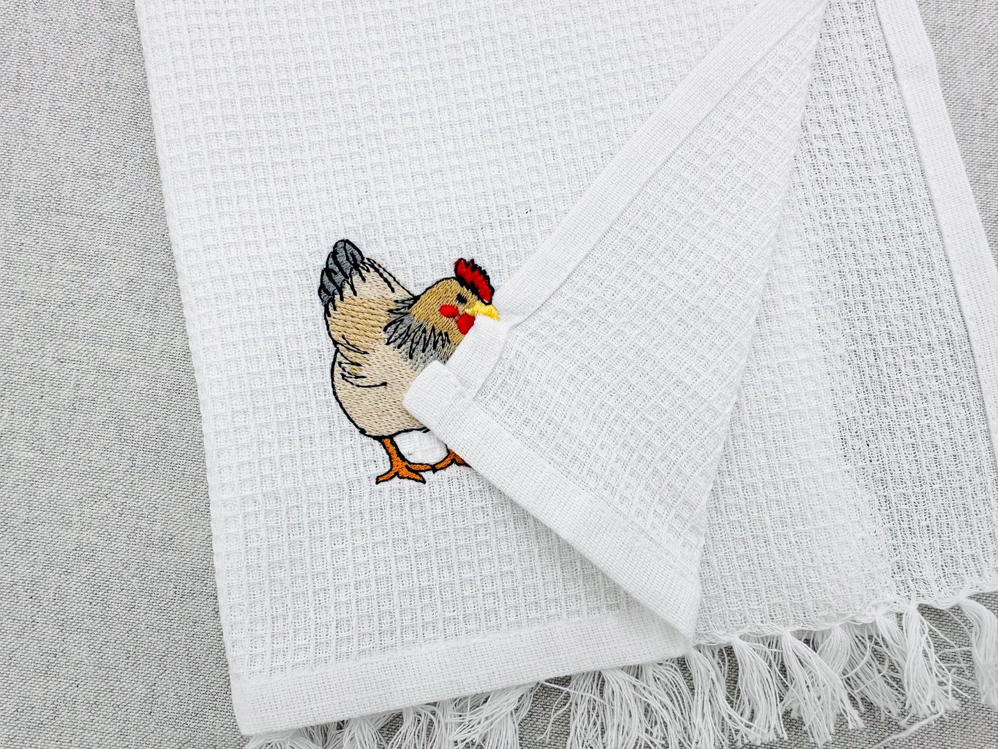 Cute Playing Chicken Animal Thief kitchen dish towel Farm bird Chicken Mama machine embroidery designs ITH