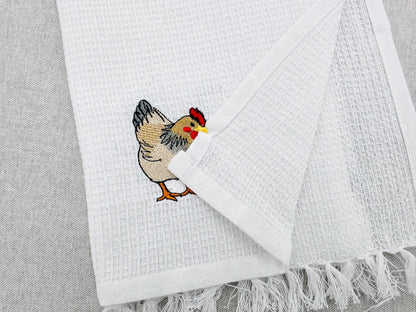 Cute Playing Chicken Animal Thief kitchen dish towel Farm bird Chicken Mama machine embroidery designs ITH