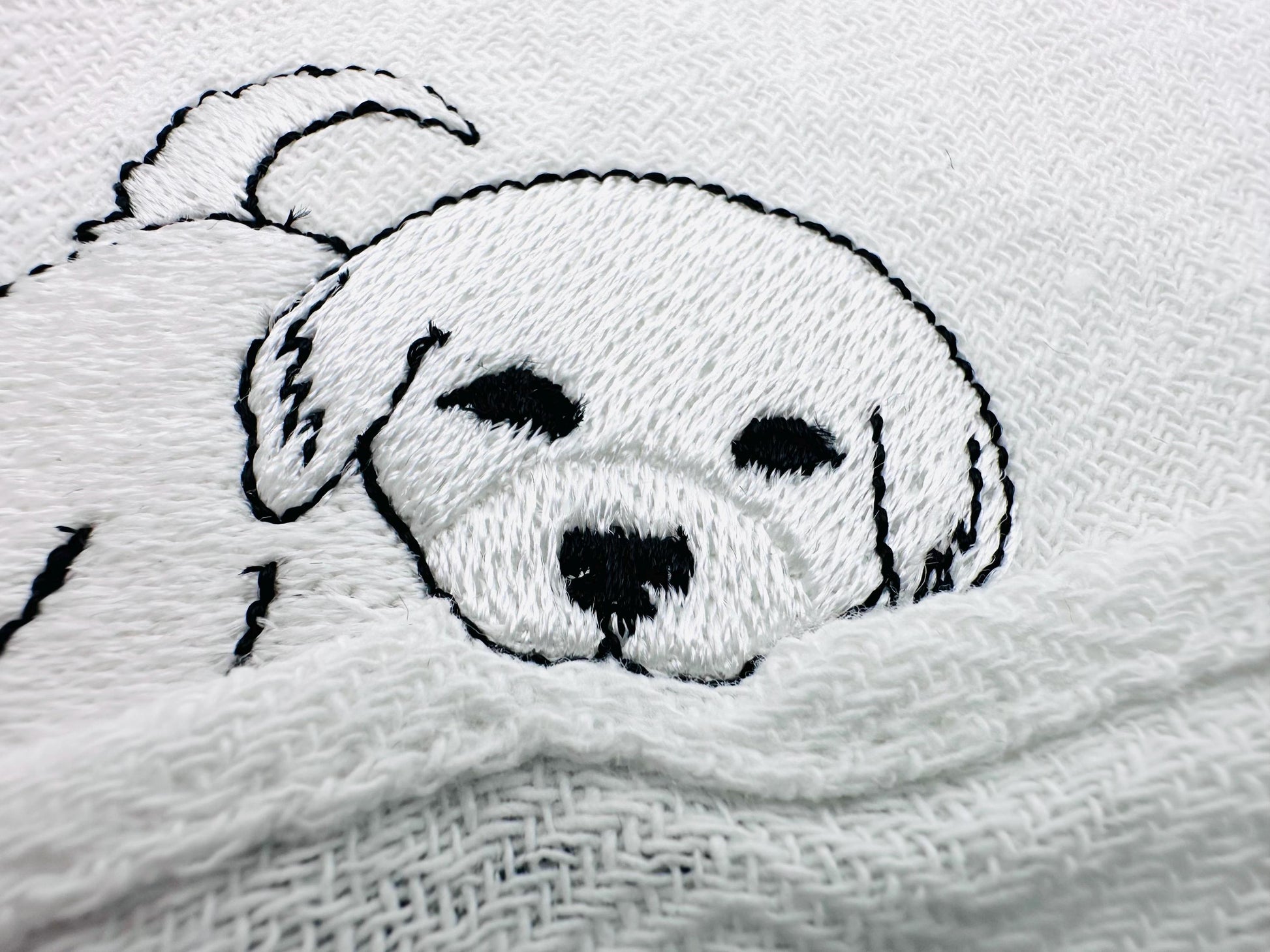 Playing Little Great Pyrenees Puppy Dog Mama kitchen dish towel animal kids machine embroidery designs ITH