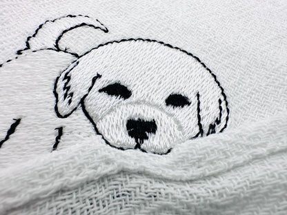 Playing Little Great Pyrenees Puppy Dog Mama kitchen dish towel animal kids machine embroidery designs ITH