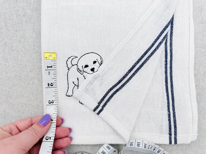 Playing Little Great Pyrenees Puppy Dog Mama kitchen dish towel animal kids machine embroidery designs ITH