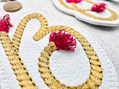 Twisty Rope with fringed Tassel Eyelet and Key Fob Snap Tab Monogram in the hoop ITH keychain machine embroidery designs