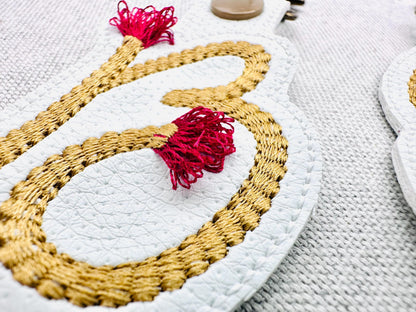 Twisty Rope with fringed Tassel Eyelet and Key Fob Snap Tab Monogram in the hoop ITH keychain machine embroidery designs