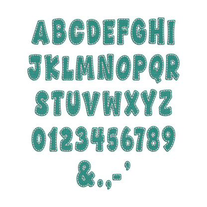 Fill stitch Pop Font with hand-stitch look top machine embroidery designs kids Alphabet