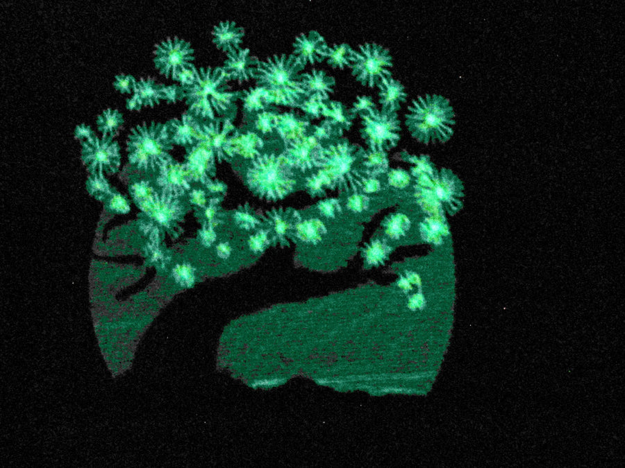 Magic Tree of Life Moon Sakura Glow in the dark special thread machine embroidery designs