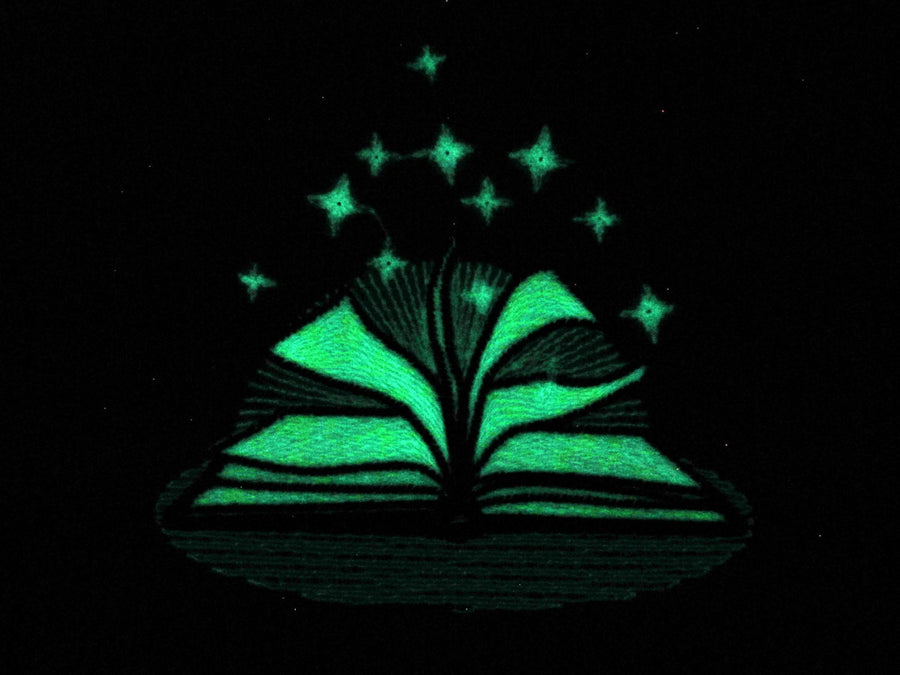 Magic Fairytale Book Glow in the dark special thread machine embroidery designs reading kids