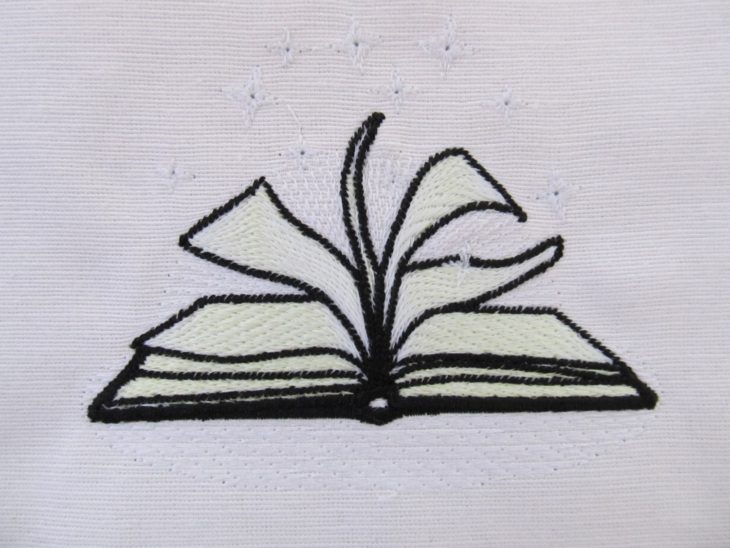 Magic Fairytale Book Glow in the dark special thread machine embroidery designs reading kids