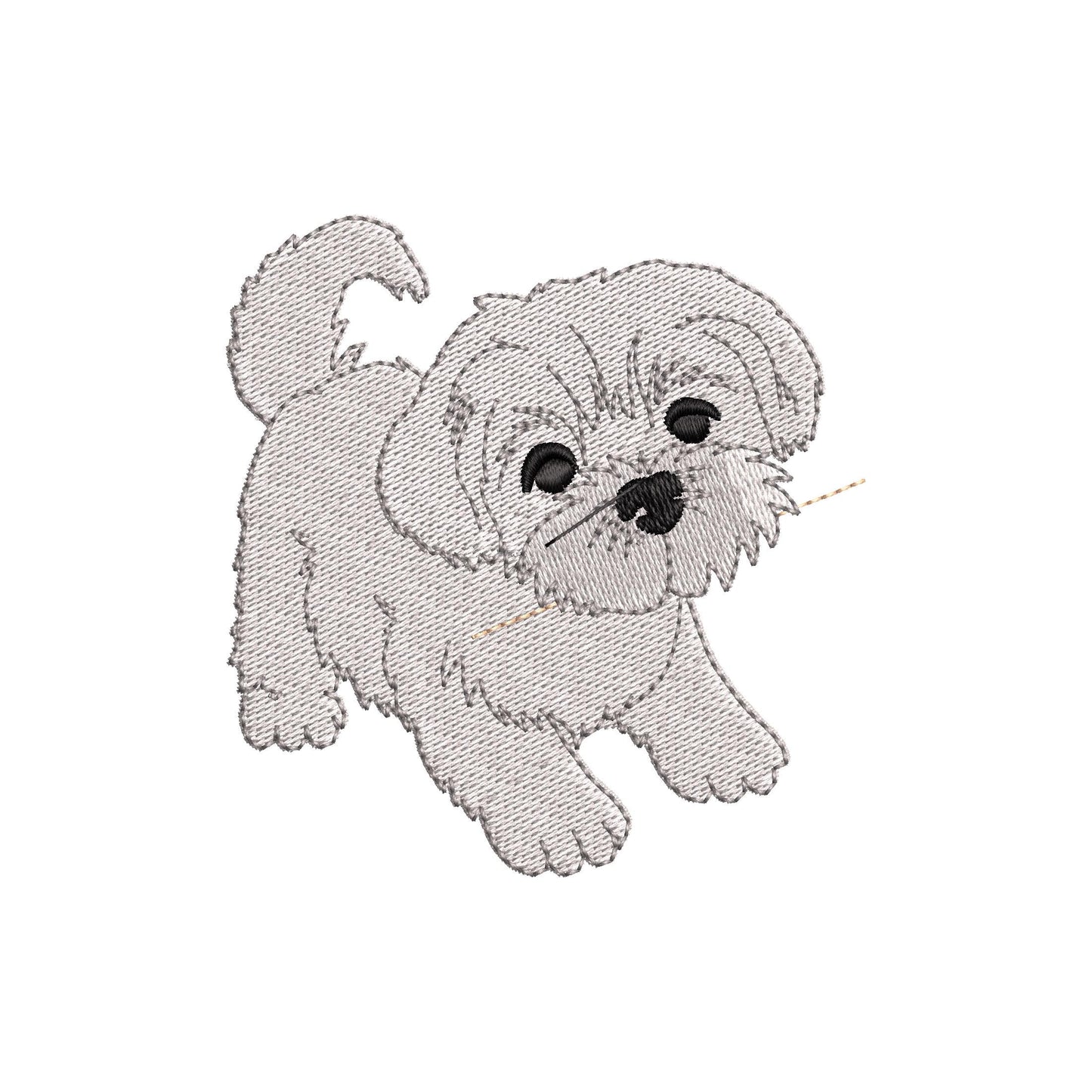 Lovely playing Maltese Puppy Dog Mama kitchen dish towel pet animal kids machine embroidery designs ITH