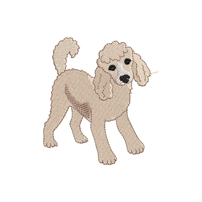 Playing Classic Poodle Puppy Dog Mama kitchen dish towel pet animal kids machine embroidery designs ITH
