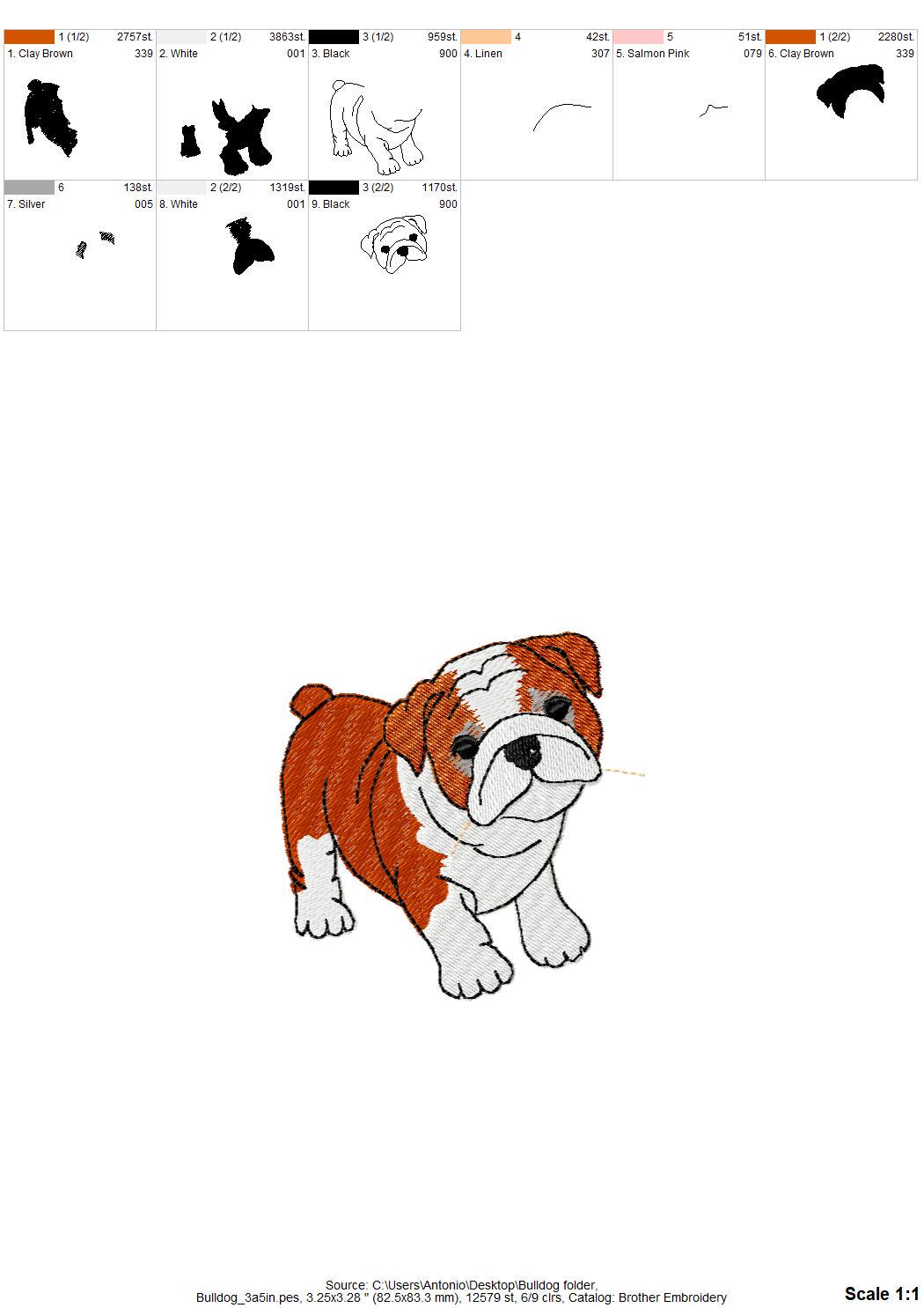 Lovely playing Bulldog Puppy Dog Mama kitchen dish towel pet animal kids machine embroidery designs ITH