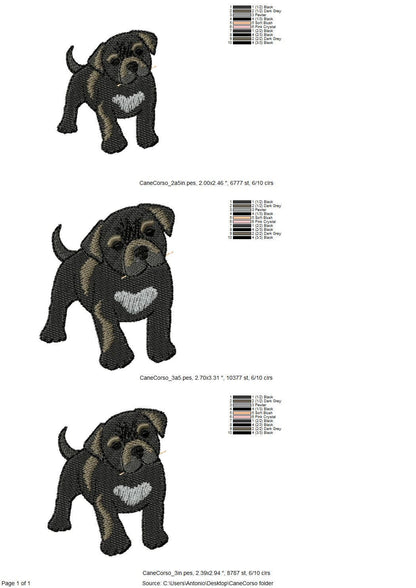 Playing Little Cane Corso Puppy Dog Mama kitchen dish towel animal pet kids machine embroidery designs ITH