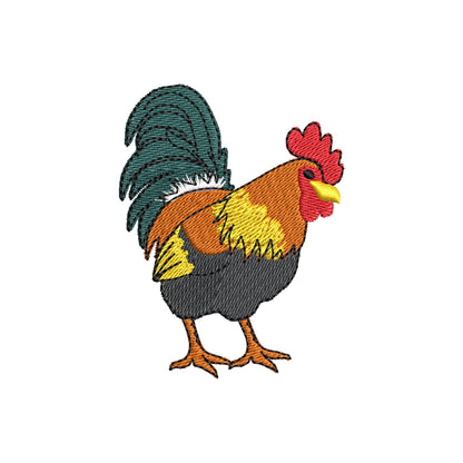 Playing Rooster Animal Thief kitchen dish towel Farm bird Chicken Mama machine embroidery designs ITH