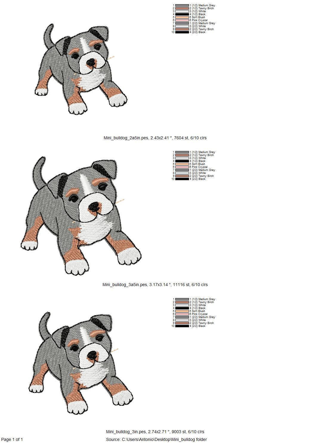 Pocket Bully Playing Mini Bulldog Puppy Dog Mama kitchen dish towel animal kids machine embroidery designs ITH