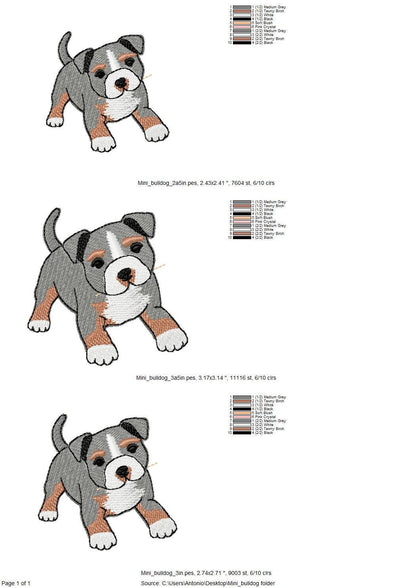 Pocket Bully Playing Mini Bulldog Puppy Dog Mama kitchen dish towel animal kids machine embroidery designs ITH