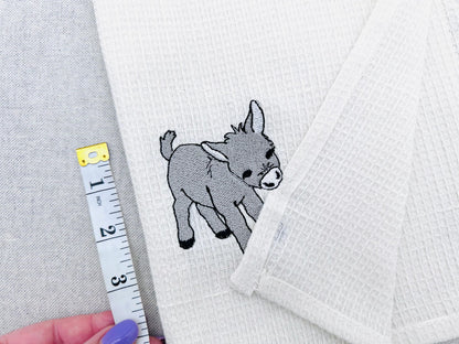 Playing Little Baby Donkey Foal kitchen dish towel Farm animal kids machine embroidery designs ITH