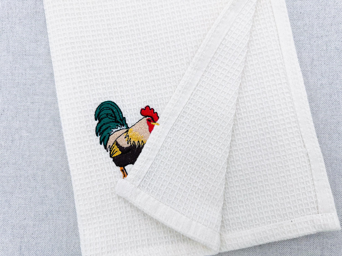 Playing Rooster Animal Thief kitchen dish towel Farm bird Chicken Mama machine embroidery designs ITH