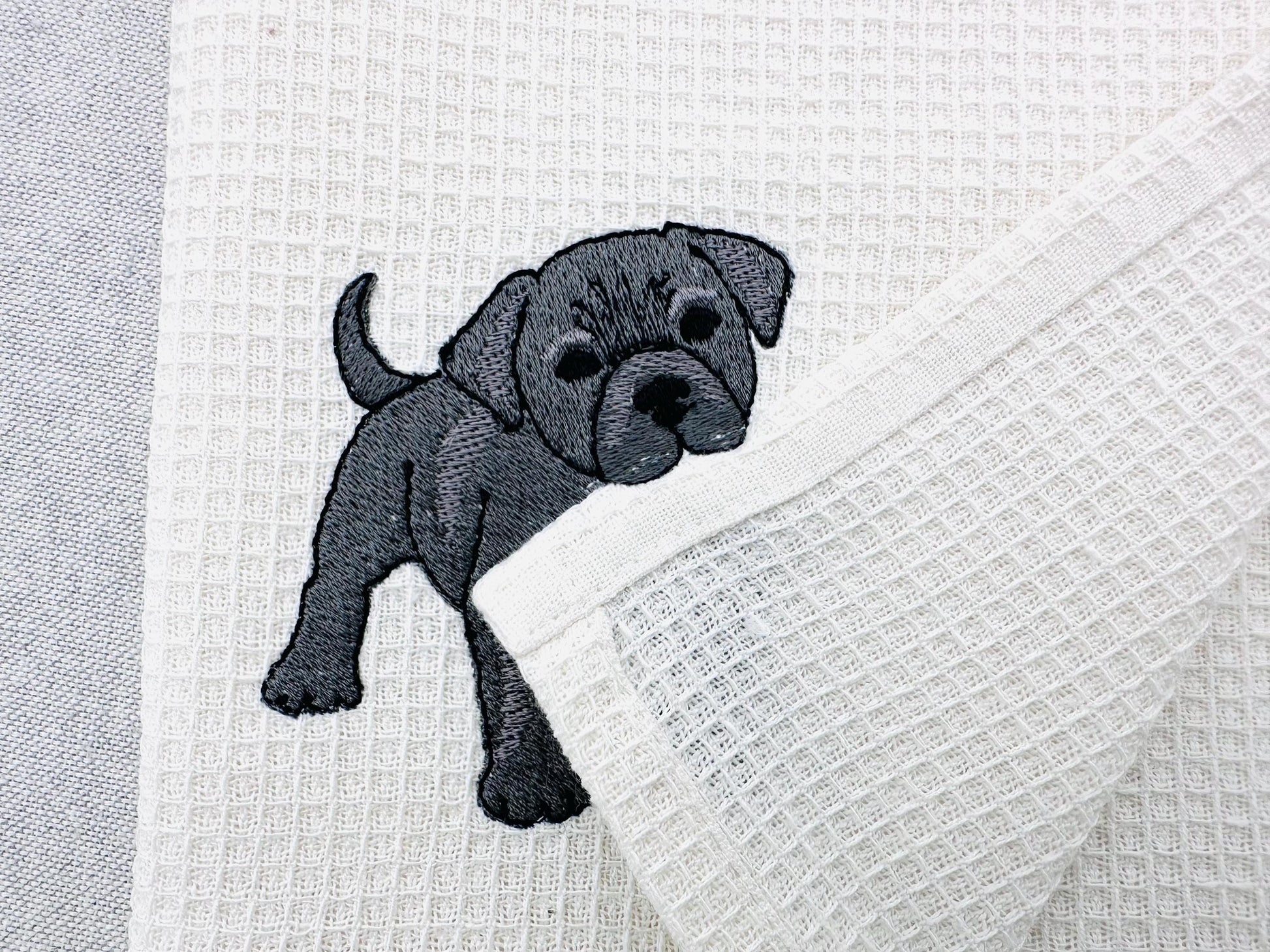 Playing Little Cane Corso Puppy Dog Mama kitchen dish towel animal pet kids machine embroidery designs ITH