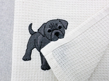 Playing Little Cane Corso Puppy Dog Mama kitchen dish towel animal pet kids machine embroidery designs ITH