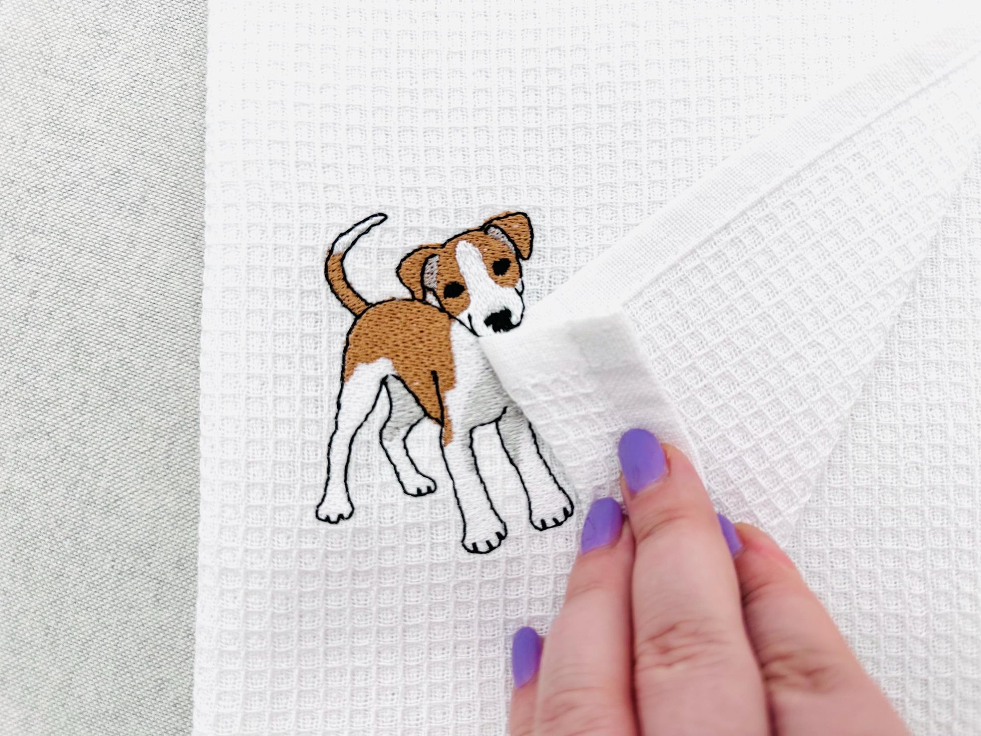Playing Little Whippet Puppy Dog Mama kitchen dish towel animal pet kids machine embroidery designs ITH