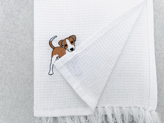 Playing Little Whippet Puppy Dog Mama kitchen dish towel animal pet kids machine embroidery designs ITH