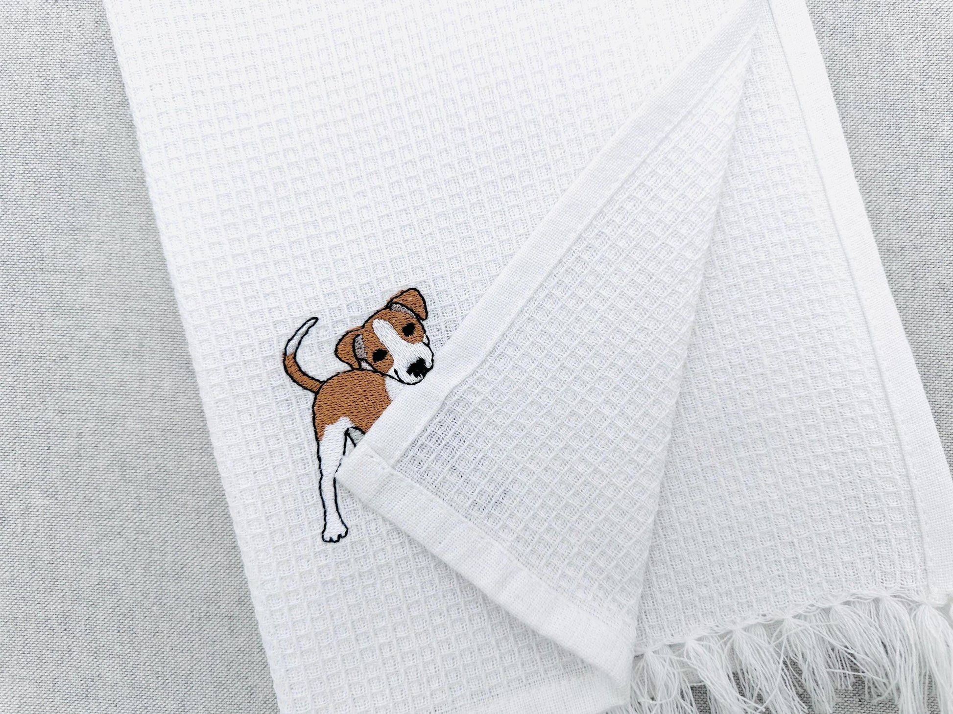 Playing Little Whippet Puppy Dog Mama kitchen dish towel animal pet kids machine embroidery designs ITH