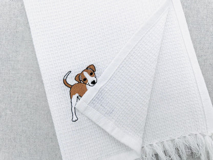 Playing Little Whippet Puppy Dog Mama kitchen dish towel animal pet kids machine embroidery designs ITH
