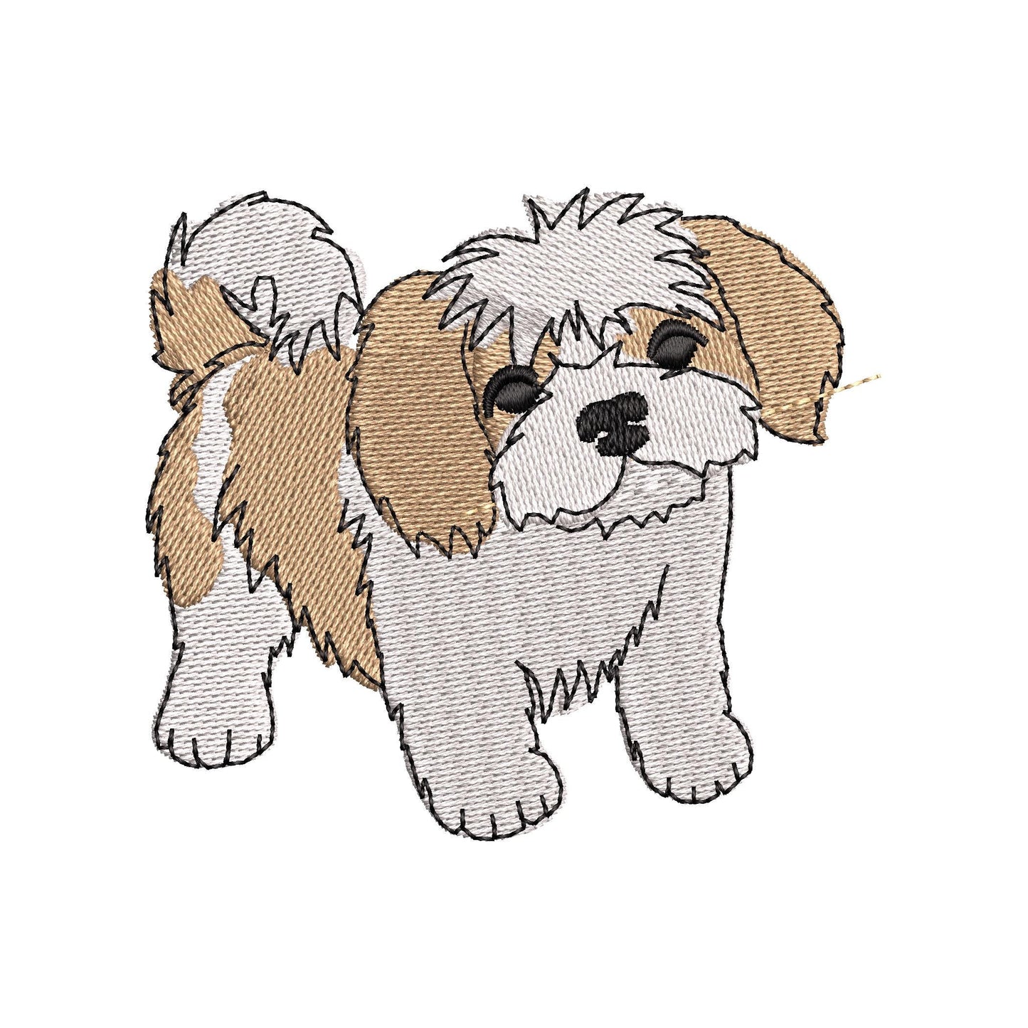 Lovely playing Shih Tzu Puppy Dog Mama kitchen dish towel pet animal kids machine embroidery designs ITH