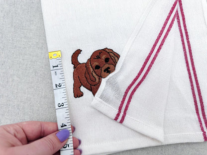 Lovely playing Cooker Spaniel Puppy Dog kitchen dish towel pet animal kids machine embroidery designs ITH