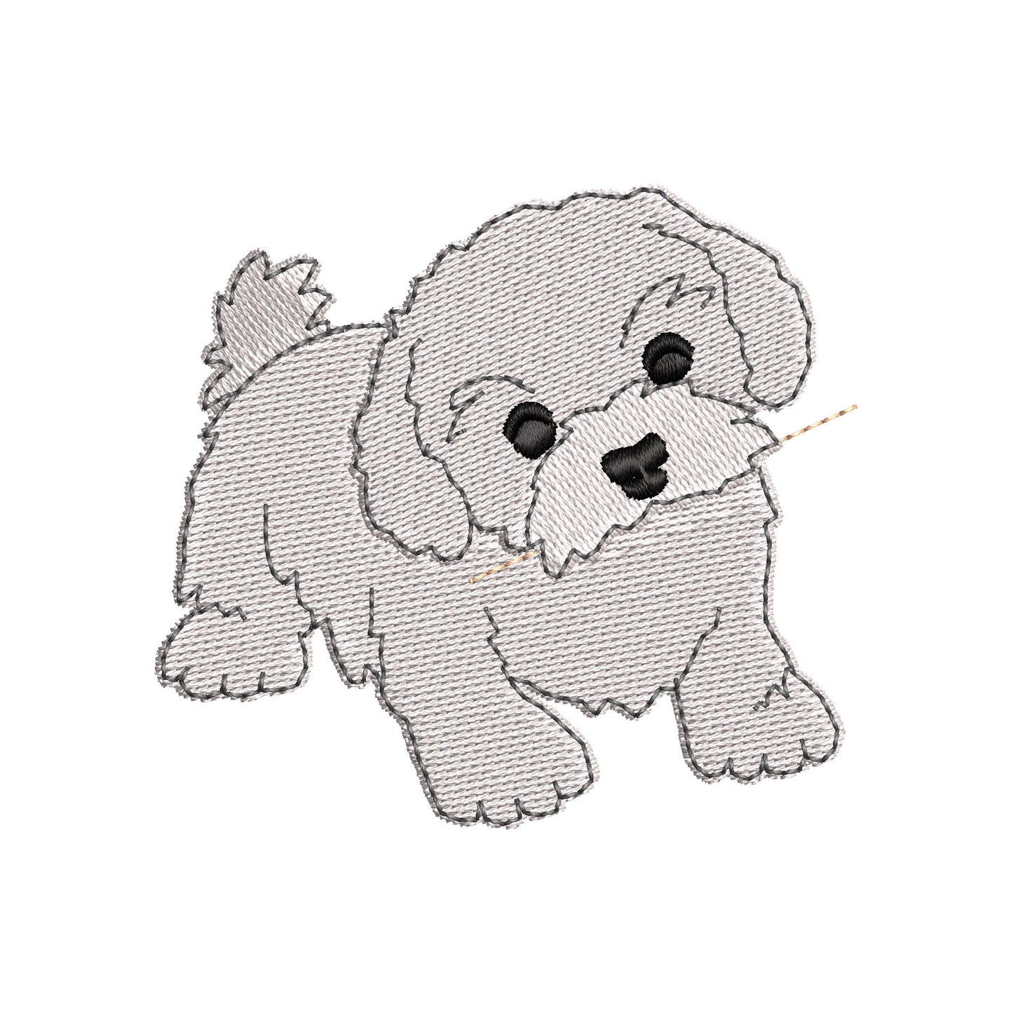 Lovely playing Bichon Frise Puppy Dog Mama kitchen dish towel pet animal kids machine embroidery designs ITH
