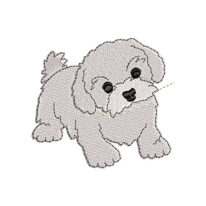 Lovely playing Bichon Frise Puppy Dog Mama kitchen dish towel pet animal kids machine embroidery designs ITH