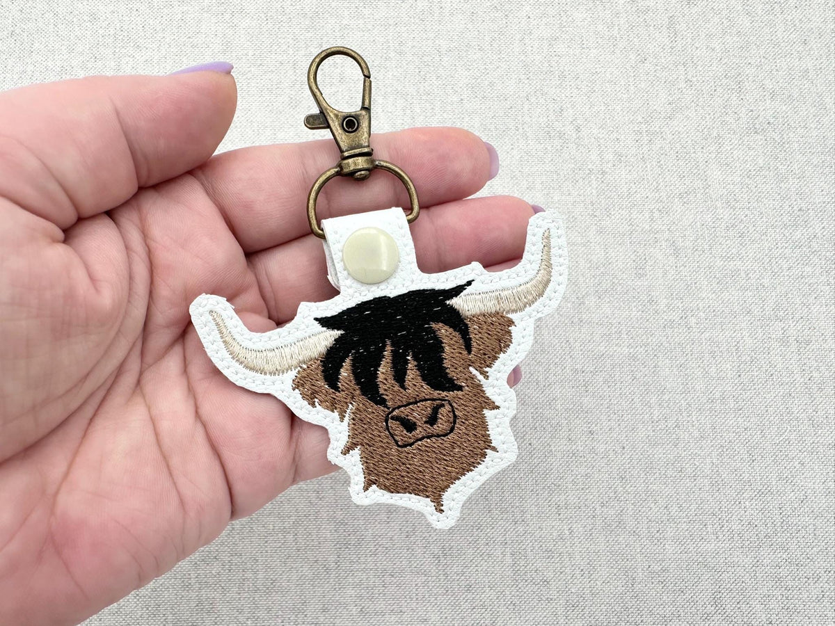Highland Cow Bull Keychain