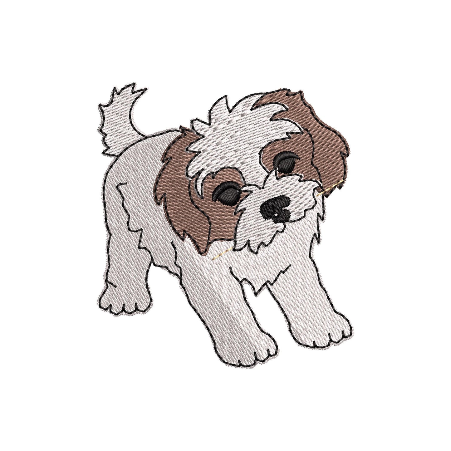 Playing Cavachon Puppy Dog Mama kitchen dish towel pet animal kids machine embroidery designs ITH