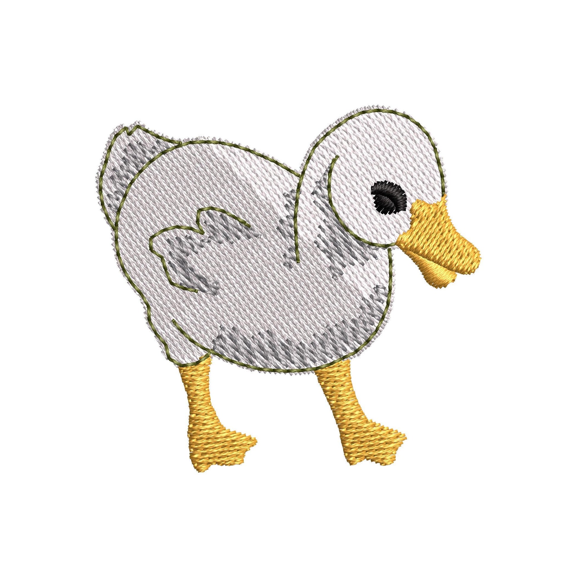 Playing Baby Goose Gosling Animal Thief kitchen dish towel Farm bird Mama machine embroidery designs ITH