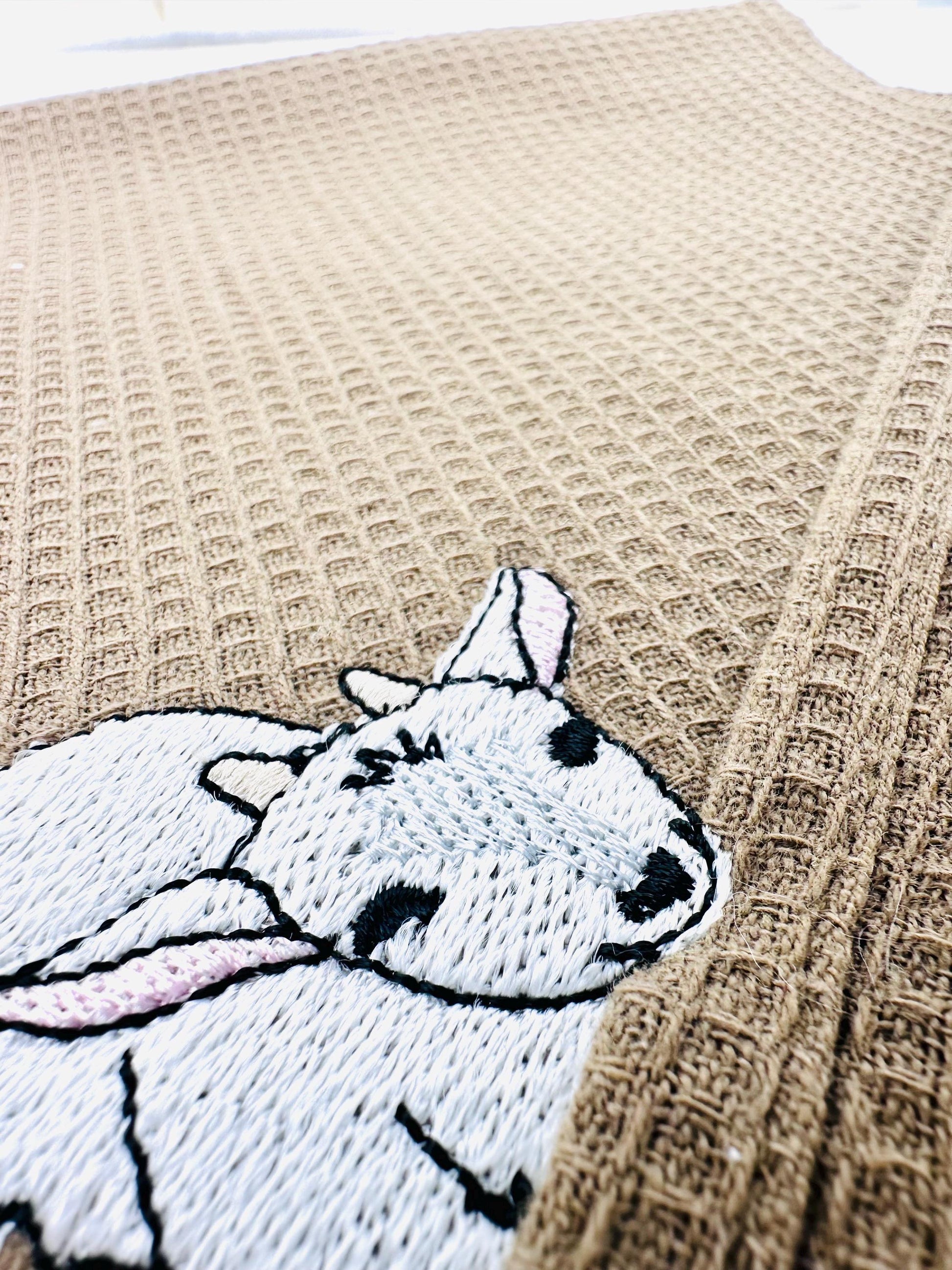 Cute Playing Little Baby Goat kitchen dish towel Farm animal kids machine embroidery designs ITH