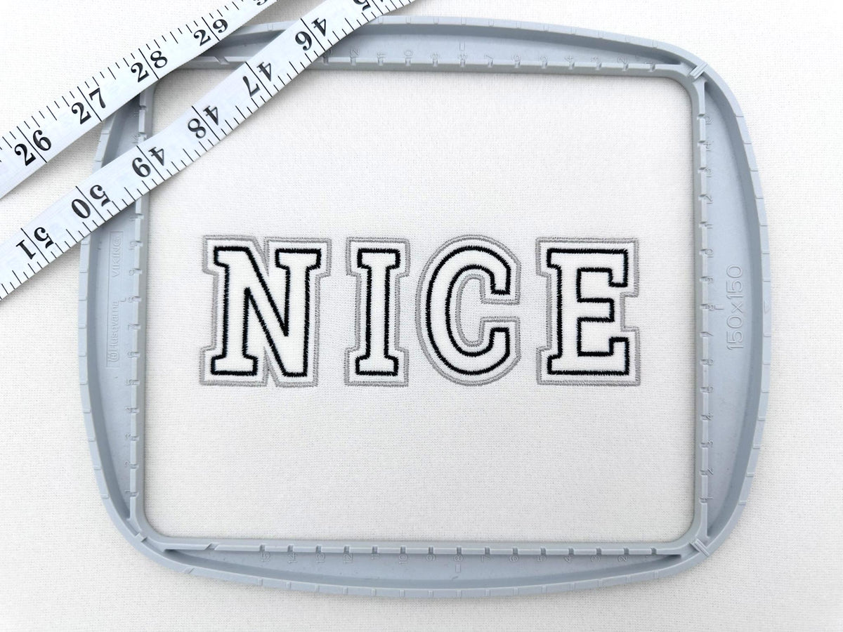 Nice Alpha Sport Font two outlines double outline Alphabet machine embroidery designs satin stitch