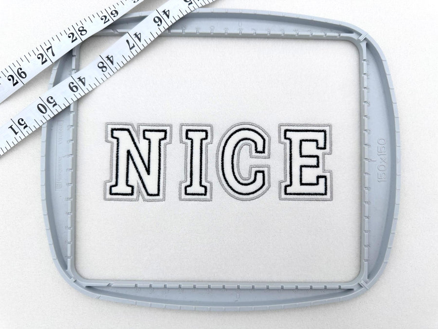 Nice Alpha Sport Font two outlines double outline Alphabet machine embroidery designs satin stitch