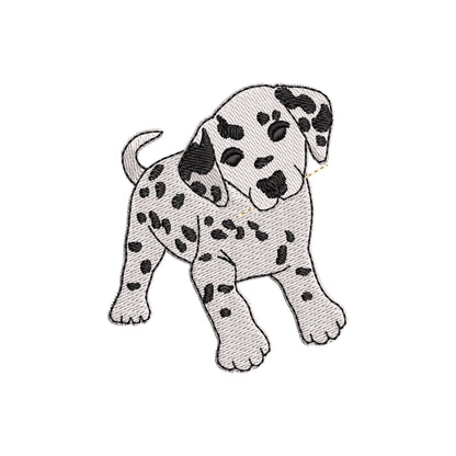 Playing Little Dalmatian Puppy Dog Mama kitchen dish towel pet animal kids machine embroidery designs ITH